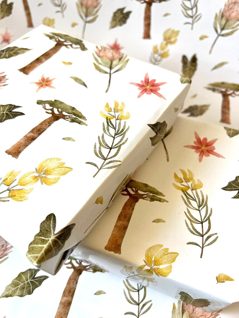 Lush - Watercolor Floral & Trees Gift Wrap