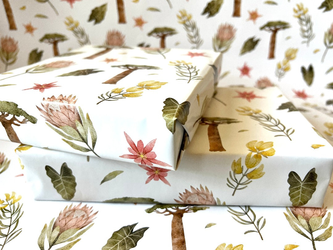 Lush - Watercolor Floral & Trees Gift Wrap