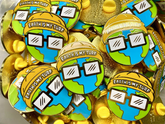 earth is my turf earth day pins